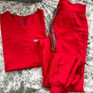 Figs “Winning Red” Scrub Set.